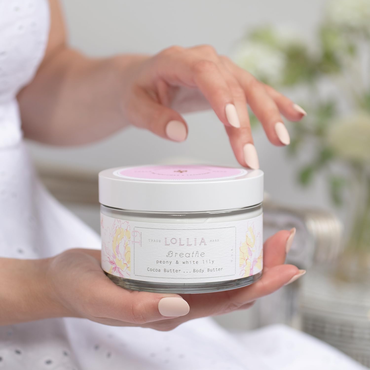 Amazon.com : LOLLIA Breathe Body Butter, 5.5 oz. - Peony & White